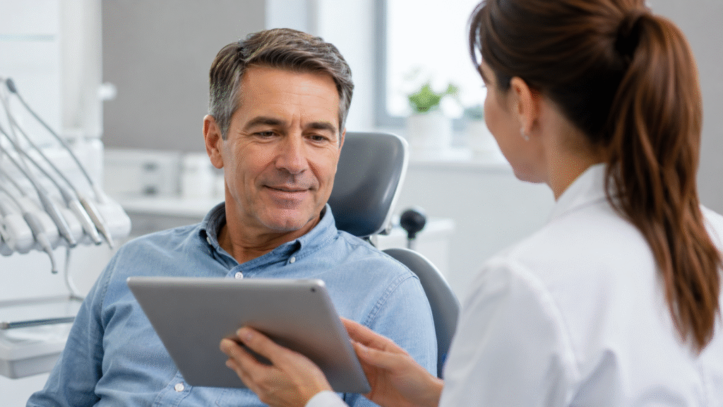 Dentist discussing Dental Implants with a patient in North Miami Beach