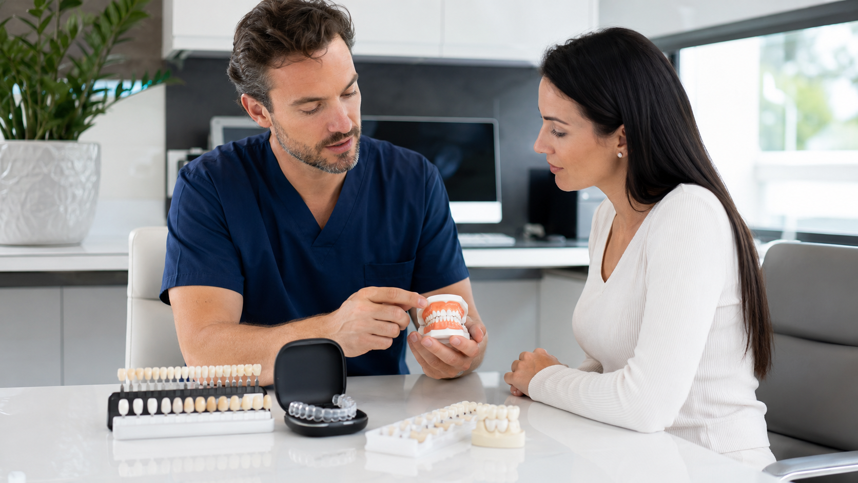 Cosmetic dentistry consultation in North Miami Beach with veneers, whitening, and Invisalign options